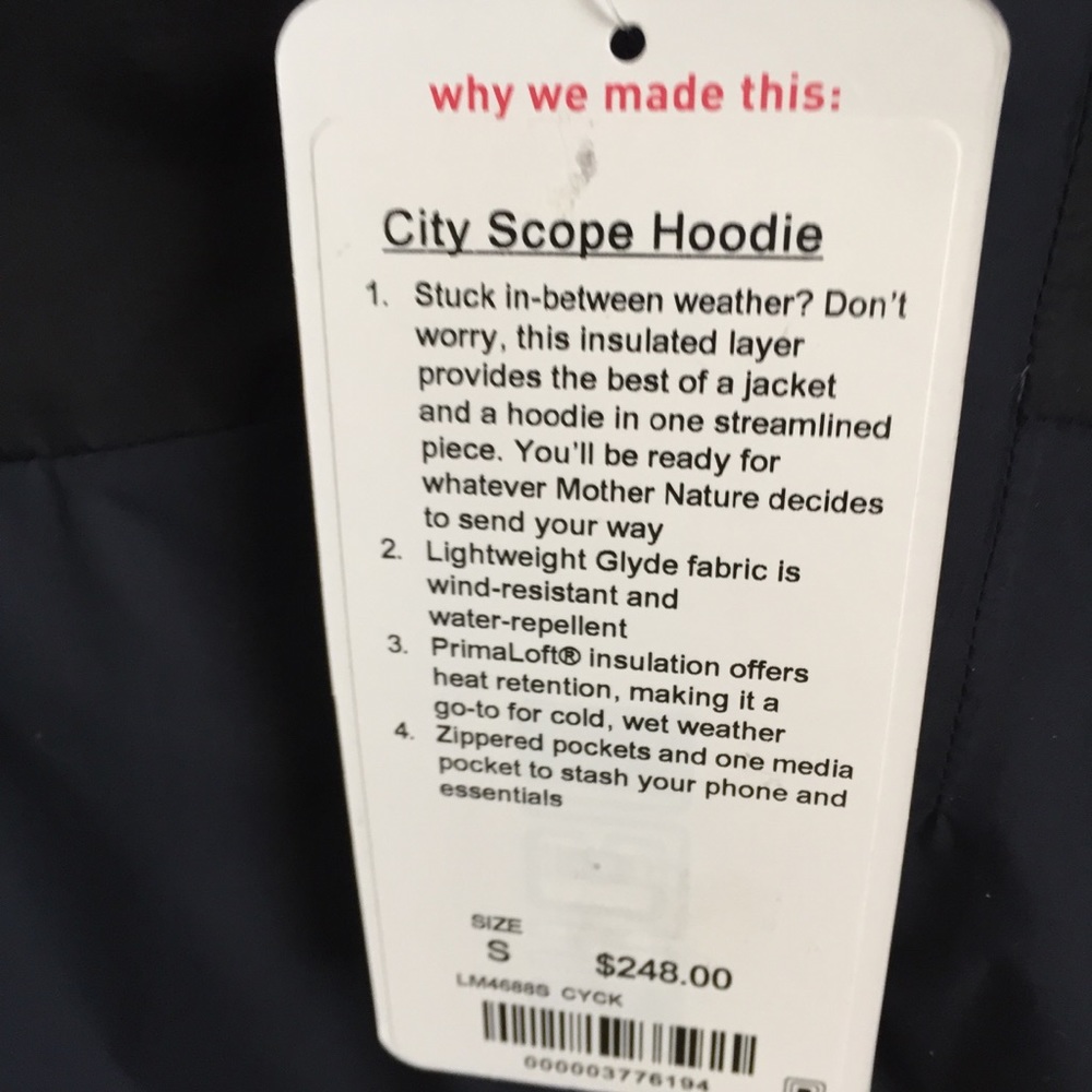 NWT CYCK LULULEMON CITY SCOPE HOODIE MEN’s - SMALL - Picture 3 of 6